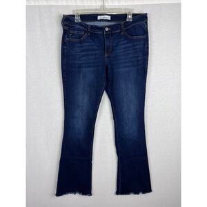 Kancan Jeans Anna Boot Cut Dark Wash Frayed Stretch Denim Boho Casual Capsule